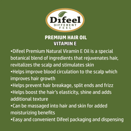 Difeel Vitamin-E Premium Hair Oil 230ml. - Bilde 2