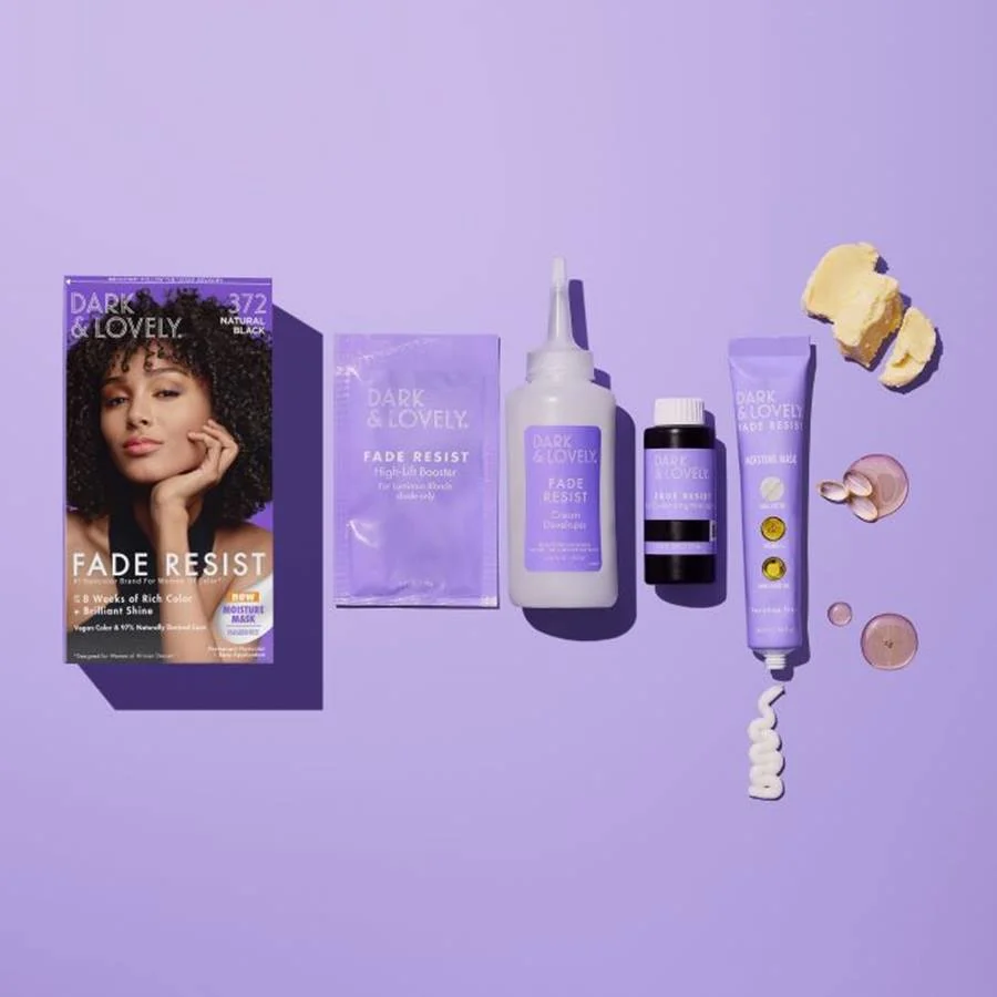 Dark & Lovely Fade Resist Permanent Hair Colour, Natural Black 372 - Bilde 2