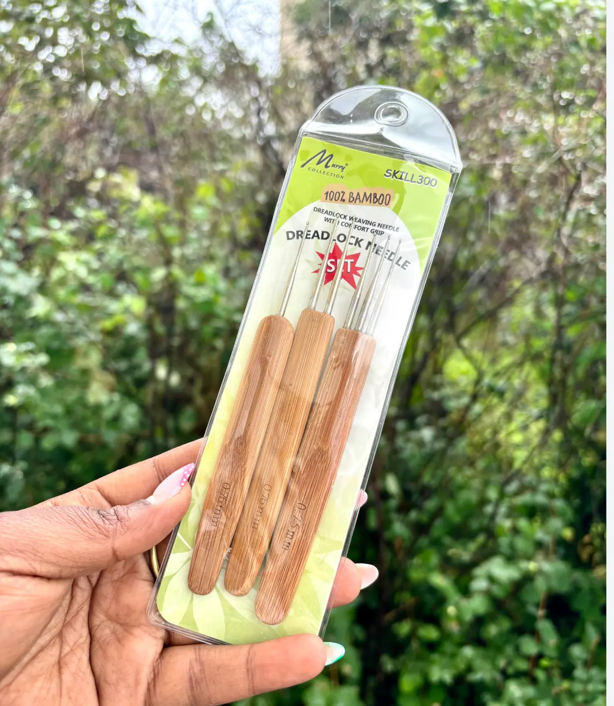 Bamboo Dreadlock Needle 3pcs Set