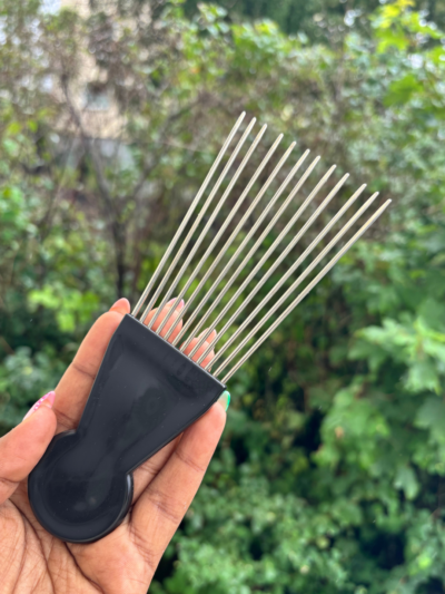 Metal Pik Afro Hair Comb, Small
